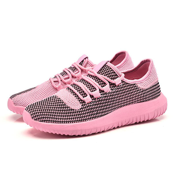 Lace Up Mesh Causal Outdoor Sport Running Breathable Flat Shoes 