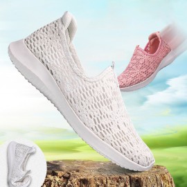 Women Casual Knitted Slip On Walking Flat Sneakers