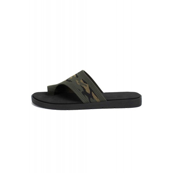 Camo Flat-toe Stretch Fly Knit Breathable Sandals 