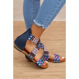 Bohemian Enthic Print Flat Slope Roman Sandals