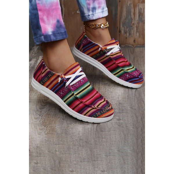 Multicolor Gypsy Jazz Serape Print Canvas Shoes