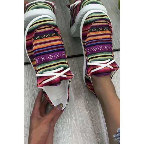 Multicolor Gypsy Jazz Serape Print Canvas Shoes 