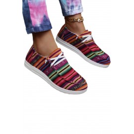 Multicolor Gypsy Jazz Serape Print Canvas Shoes