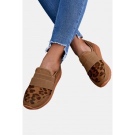 Brown Leopard Patchwork Slip On Sneakers