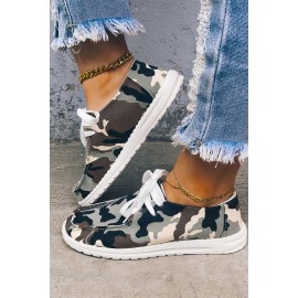 Camouflage Print Lace up Sneakers