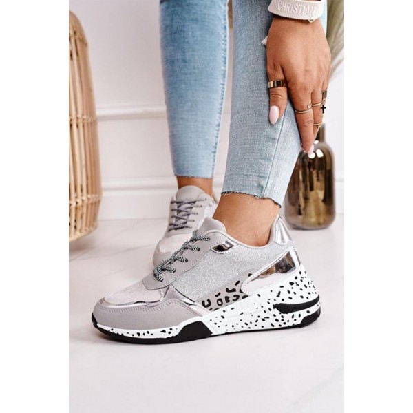 Leopard Print Lace-up Sneakers 